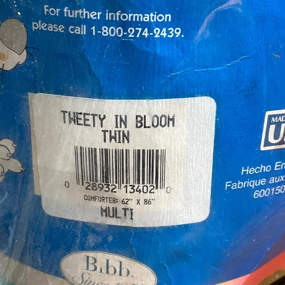 Vintage Looney Tunes Tweety in Bloom‎ Twin Comforter Bugs Bunny Sylvester 62x86